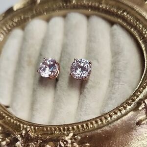 14K Rose Gold Flash Plated Stud Earrings